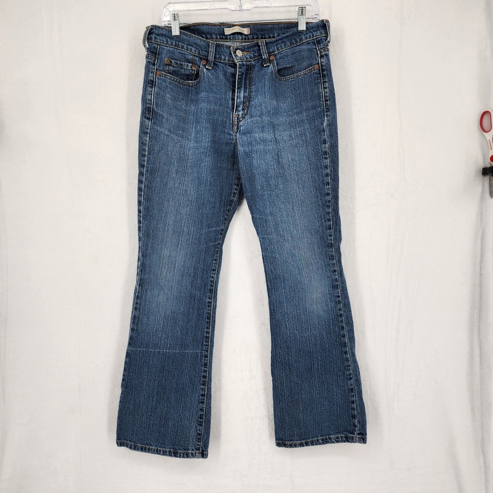 Levis Bootcut Jeans Womens 10 Short Mid Rise‎ Y2K Medium Wash Stretch
